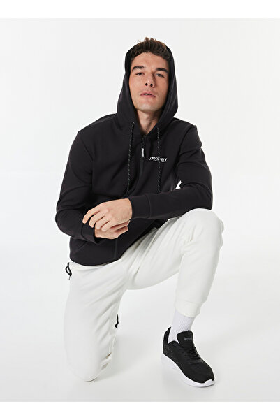 Discovery Expedition Siyah Erkek Kapüşon Relaxed Baskılı Sweatmont D4WM-SWT32...