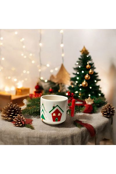 Binbirdemet كوب بمقبض أحمر من وينتر هاوس