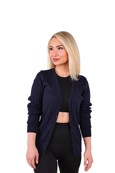 YMA TRİKO A.T.Y XX-008 SAÇ ÖRGÜ  DÜĞMELİ HIRKA