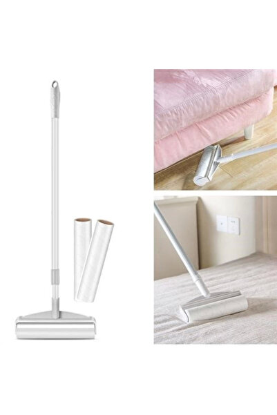 Epilons مقبض تلسكوبي، بكرة لاصقة للشعر بطول 24 سم، بكرة قابلة للتمديد لجمع غب...