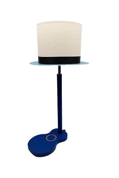 Bahar Aydınlatma Navy Blue Wooden Lampshade Guitar Design