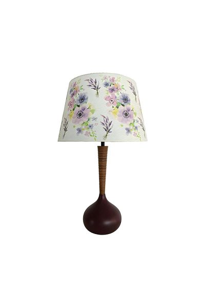 Bahar Aydınlatma Claret Red Pety Wooden Lampshade