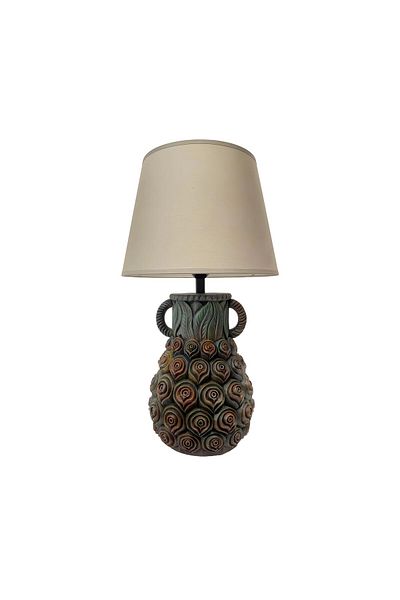 Bahar Aydınlatma Anthracite Green Rose Polyester Lampshade