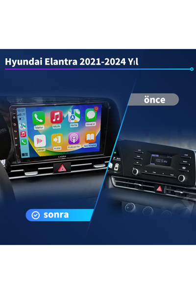 Hyundai Elantra (2021-2024)Kablosuz Carplay/Navigasyon/gps/Geri vites arka görünümü ile/9Inç/2+32GB