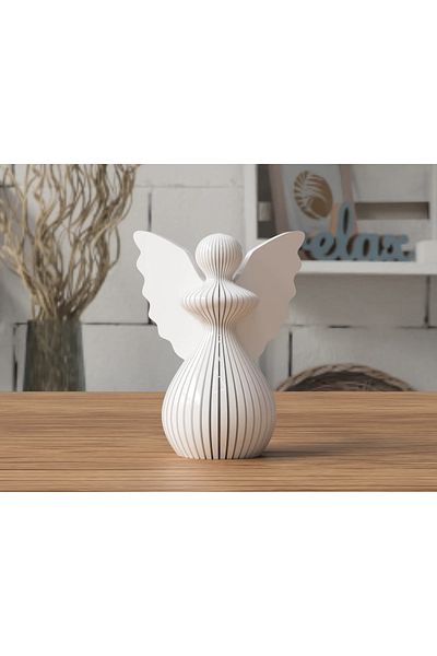 Home 2 Pieces Christmas Pine Tree Angel Ornament - 8 cm