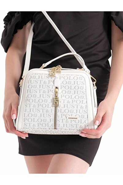 Just Polo JUST POLO White Strap Women's Hand and Shoulder Bag -2057