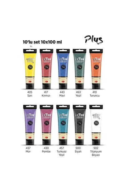 Artdeco Plus Akrilik Boya 100ml Tüp 10 Renk Set