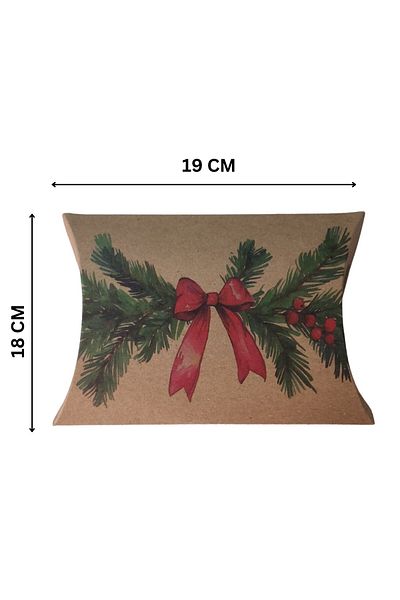 roco paper New Year's Kokina Themed Japanese (Pillow) Gift Box, 12 Pieces, Party, Ornamental Jewelry Box, No:4, 18X19 cm