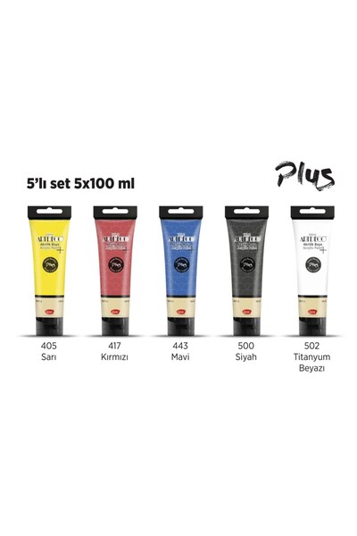 Artdeco Plus Akrilik Boya 100ml Tüp 5 Renk Set