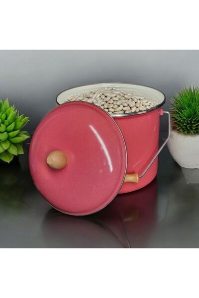 Zarif İnci Enameled Yogurt Pot Enameled Bakraç 20cm 5lt Red