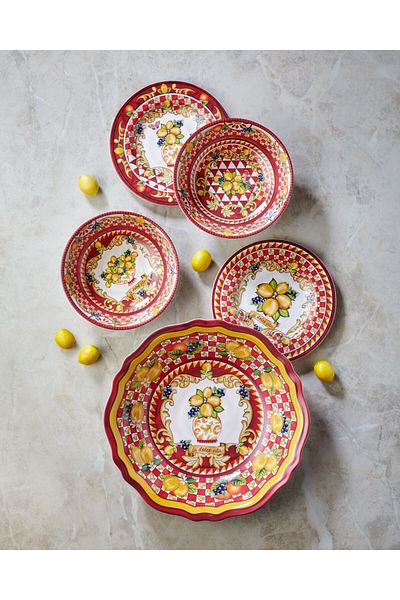 CHIARA ALESSI Capri Red Melamine Bowl 20 cm