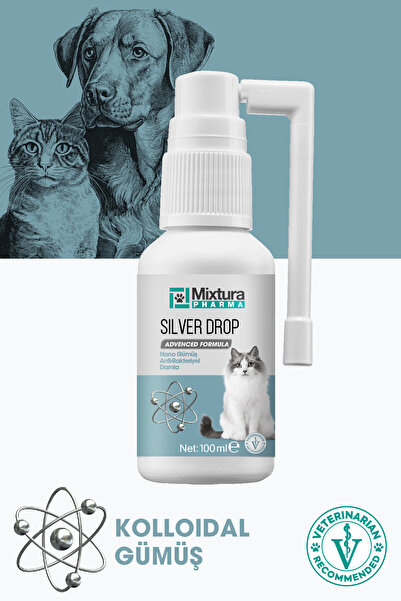 Mixtura Pharma Silver Drop Nano-Gümüş Dezenfektan Damla Sprey – Kedi ve Köpek...