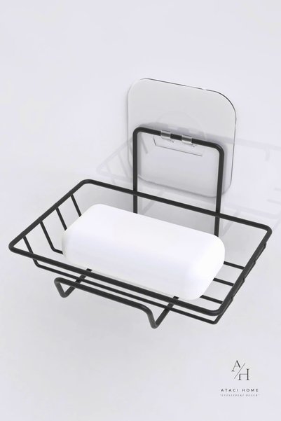 ATACI 3-Piece Bathroom Set Adhesive Stainless Bathroom Soap Dish Shower Cabin Shelf Shampoo Holder Bathroom Organizer Set