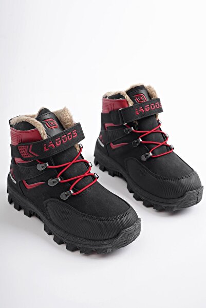 MUGGO Dětské kozačky na suchý zip a elastické kožešiny se zárukou Duck