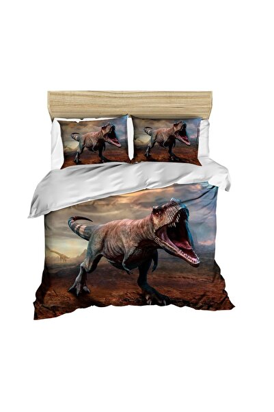 Fabeteks Dinosaur Edgy 3D Digital Double Duvet Cover Pillow Set