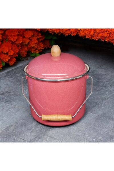 Zarif İnci Enameled Yogurt Pot Enameled Bakraç 20cm 5lt Red