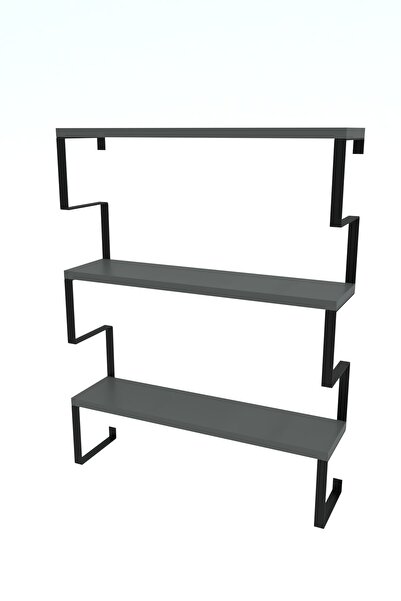 Mobitopya Metal Ayaklı Duvar Rafı, 3 Katlı Duvar Rafı, Kitaplık, Saksılık, Banyo, Mutfak, Salon, 60*70*15 Cm