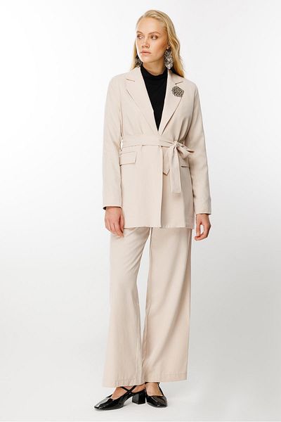 Ghisa Beige Linen Suit Set