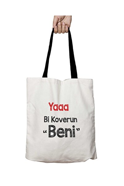 ART HEDİYE Black Sea Yaaa Bi Koverun Me Washable School Shoulder Bag with Bla...
