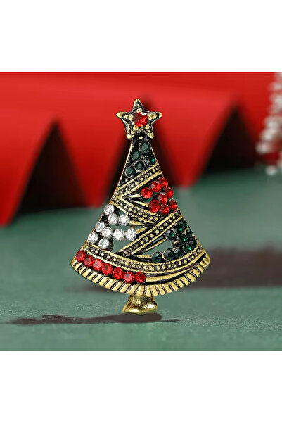 Atelier Çağla Taşlı Çam Yılbaşı Ağacı Antik Broş