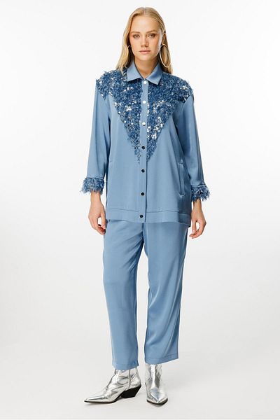 Ghisa Blue Set - Fur Detailed