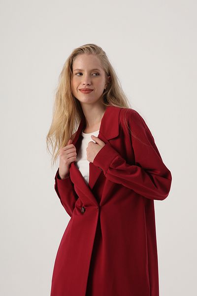 ALLDAY Άνετο πλεκτό μπουφάν Dark Claret Red Buttoned