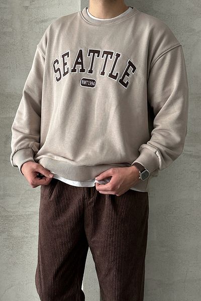 HYMAN Men's Seattle Printed Oversize Sweatshirt