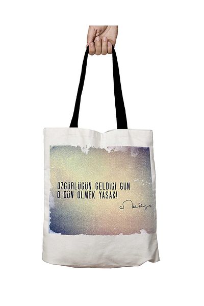 ART HEDİYE Black Handle That Day to Die Forbidden Washable School Shoulder Bag