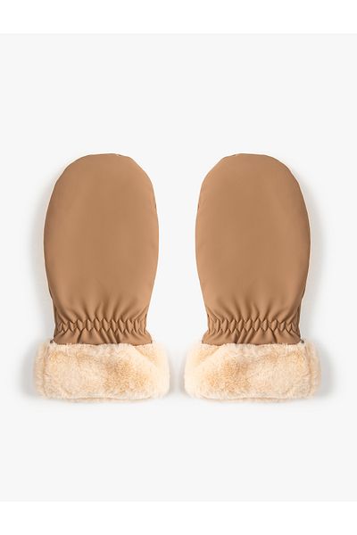 Koton Fingerless Gloves with Faux Fur Lining