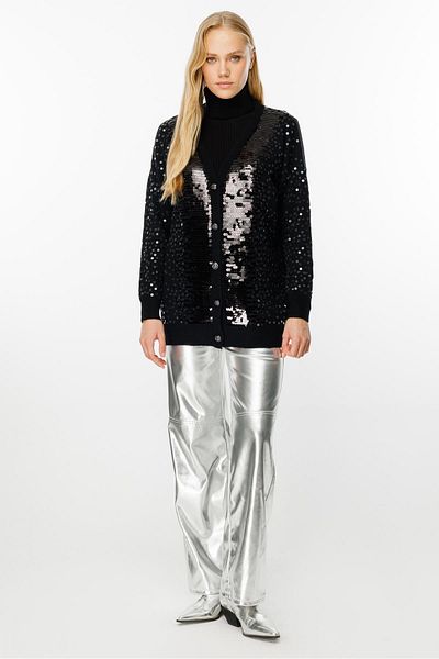Ghisa Black Sequined Cardigan