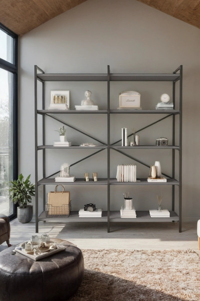 Mobitopya Nilamu Antrasit 150 Cm Kitaplık, Organizer, Ofis, Ev, 5 Raflı Kitap...