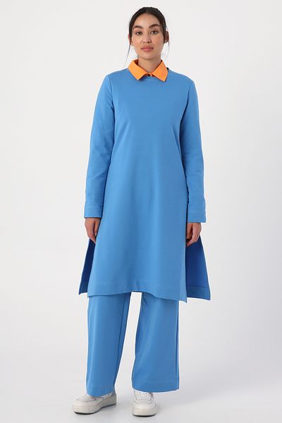 ALLDAY Saks Suit with Slits on the Sides and Trousers and Pockets