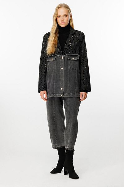 Ghisa Black Mono Collar Suit Set