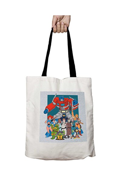 ART HEDİYE 80S Cartoon Heroes Optimus Prime Ghostbusters Washable School Shou...