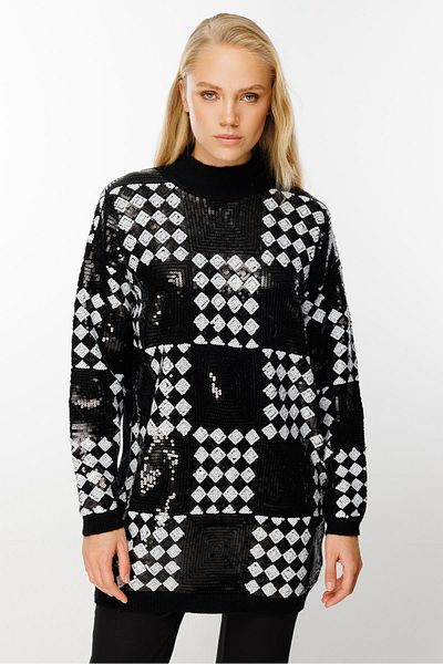Ghisa Black Sequined Tunic