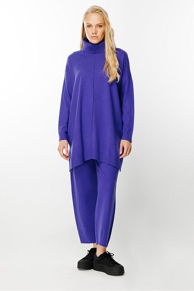 Ghisa Purple Turtleneck Knitwear Set