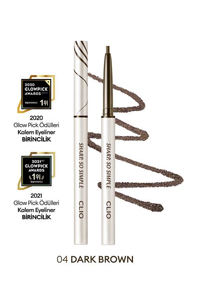 CLIO Clio Sharp so Simple Waterproof Fine Point Eye Liner - Waterproof Pencil Liner (004 Dark Brown)
