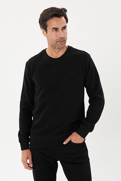 Tony Montana Суитшърт с кръгло деколте Tony Classics от кадифе Selanik - KS - 1402