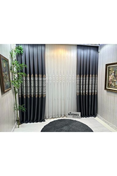 NİVEMESHOME Nivemeshome Fj631749 V-2540 Arora Anthracite 1/3 Плисирана завеса...