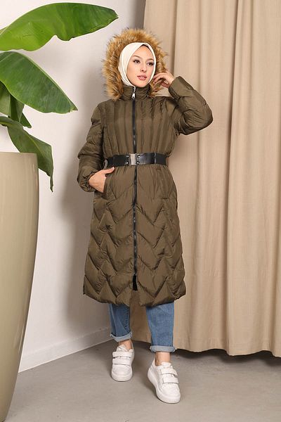 İmajButik Μπουφάν με κουκούλα χακί