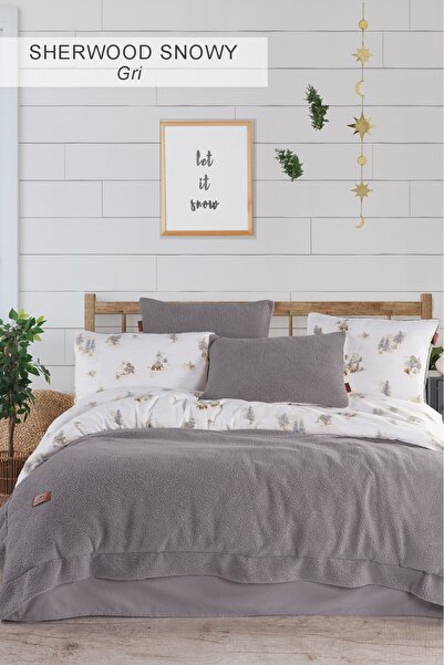 eco concept Bohem Tarz, Sherwood Çift Kişilik Battaniye Ve 2 Adet Yastık Kılı...