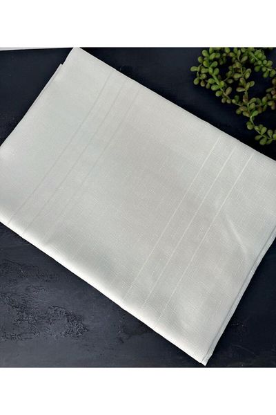 PEKİBU Striped Tablecloth White 160x220 Cm