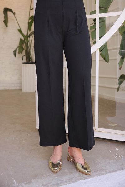 İmajButik Black High Waist Wide Leg Trousers