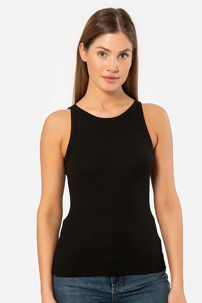 TÜREN 3403 Women's Halter Neck Ribbed Tank Top