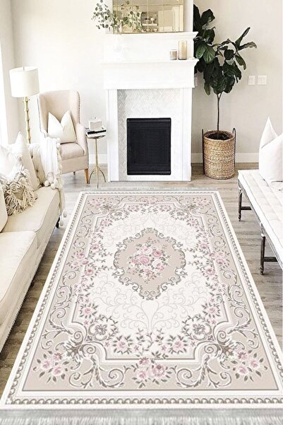 MOTTO HALI Floral Eko Punto Kaymaz Tabanlı Yıkanabilir Antibakteriyel Dijital...