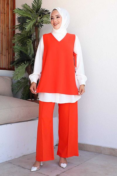 İmajButik Πορτοκαλί σετ 3 τεμαχίων με λεπτομέρεια στο πλάι
