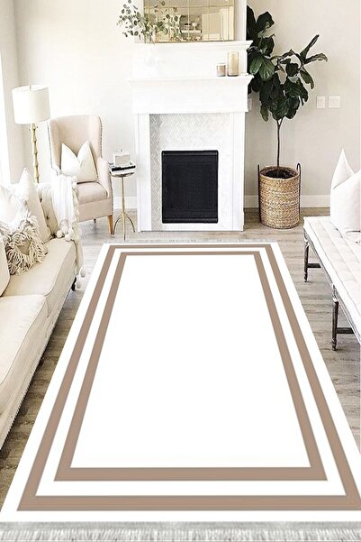 MOTTO HALI Modern Verona Kaymaz Deri Tabanlı Yıkanabilir Antibakteriyel Dijit...