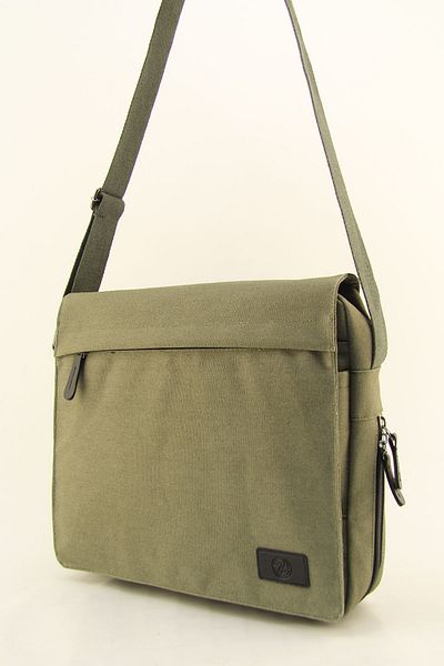 HNB Unisex Χακί Καμβάς Φυσούνες Αδιάβροχη Τσάντα Street Messenger Business School Χαρτοφύλακας