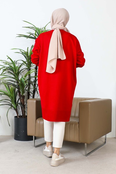 İmajButik Bordo Bisiklet Yaka Merserize Salaş Triko Tunik