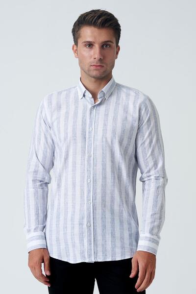 White Stone Armagh Slim Fit G2002 Cotton Linen Shirtblack